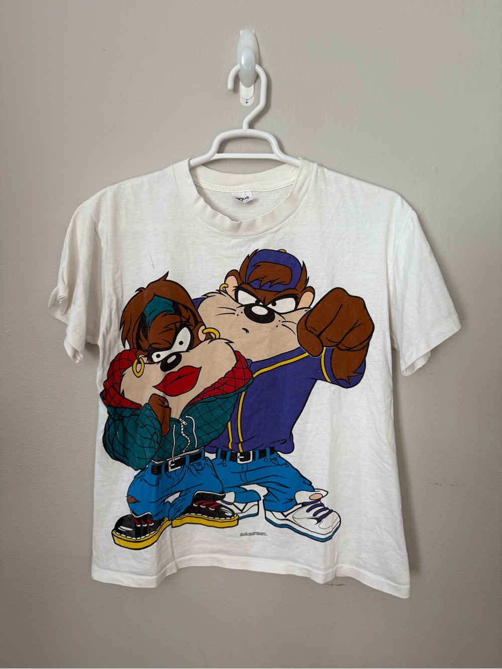 VINTAGE LOONY TUNES TAZ AND GIRLFRIEND RETRO T SHIRT SIZE L